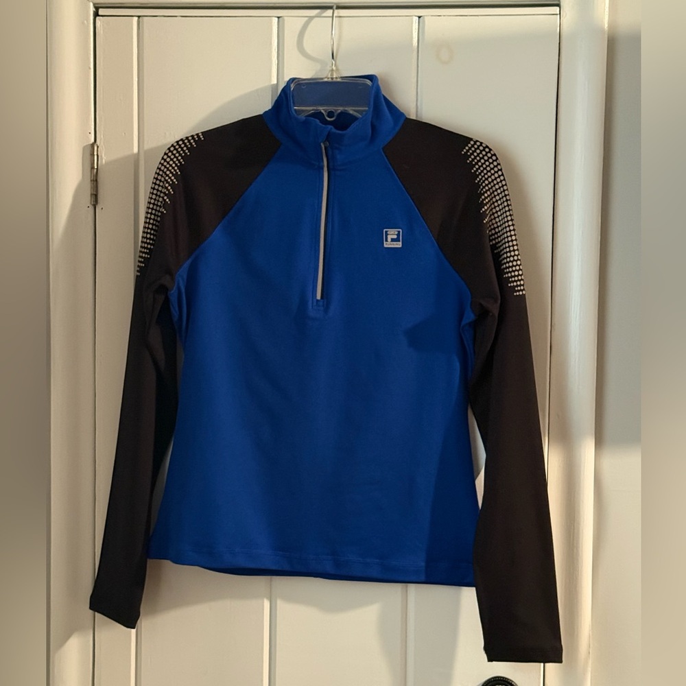 Fila Misses Royal Blue and Black Half-Zip Athletic Top